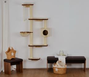 SILVIO DESIGN Wand-Kratzbaum Mabel ca. 30 x 90 x 172 cm, beige-braun 