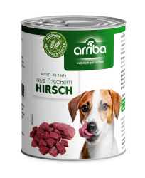 arriba mit Hirsch für Hunde 6 x 800 g 