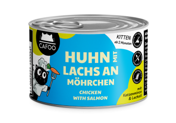 CAFOO Kitten mit Huhn, Lachs an Möhrchen 6 x 200 g 