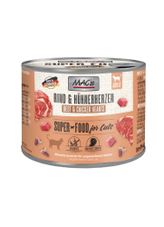 MAC's SUPER FOOD mit Rind, Hühnerherzen für Katzen 6 x 200 g 