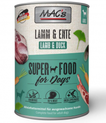 MAC's SUPER FOOD mit Lamm, Ente für Hunde 6 x 400 g 
