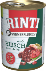 RINTI Kennerfleisch mit Hirsch für Hunde 12 x 400 g 