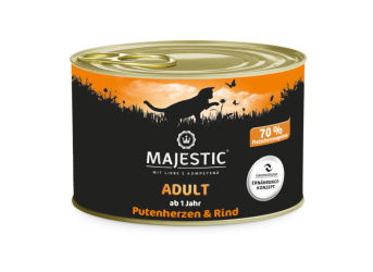 MAJESTIC mit Rind, Putenherzen für Katzen 6 x 200 g 