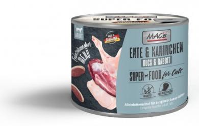 MAC's SUPER FOOD mit Ente und Kaninchen für Katzen 6 x 200 g 