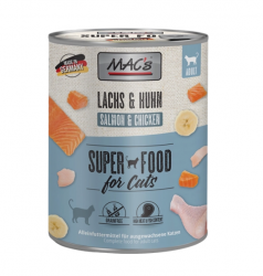 MAC's SUPER FOOD mit Lachs, Hühnchen für Katzen 6 x 800 g 