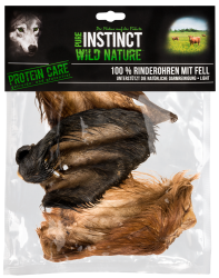 PURE INSTINCT Rinderohren mit Fell für Hunde 3 Stück 