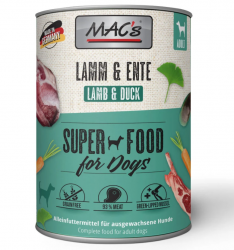 MAC's SUPER FOOD mit Lamm, Ente für Hunde 6 x 800 g 
