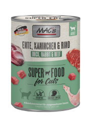 MAC's SUPER FOOD mit Ente, Kaninchen und Rind für Katzen 6 x 800 g 