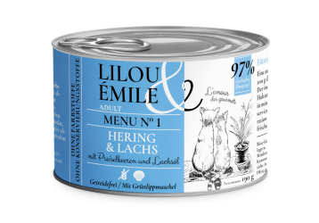Lilou & Émile Adult Menu No.1 6x190g Dose mit Hering und Lachs 