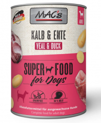 MAC's SUPER FOOD mit Kalb, Ente für Hunde 6 x 800 g 