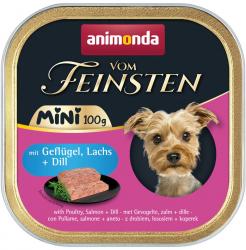 animonda VOM FEINSTEN MINI mit Geflügel, Lachs und Dill für Hunde 32 x 100 g 