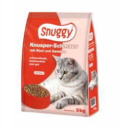 snuggy Katze Knusper-Schmaus 5kg Beutel mit Rind und Gemüse 