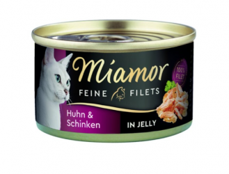 Miamor FEINE FILETS mit Huhn, Schinken für Katzen 12 x 156 g 