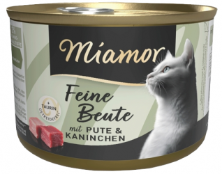 Miamor Feine Beute mit Pute, Kaninchen für Katzen 12 x 185 g 