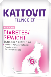 KATTOVIT Diabetes / Gewicht mit Lachs für Katzen 24 x 85 g 