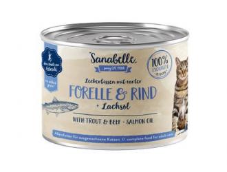 Sanabelle mit Forelle, Rind für Katzen 6 x 195 g 