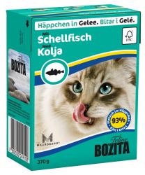 BOZITA Cat Häppchen in Gelee 6x370g Tetrapack mit Schellfisch 