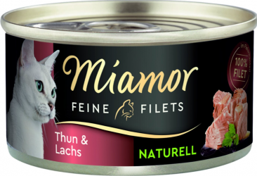 Miamor FEINE FILETS mit Thunfisch, Lachs für Katzen 24 x 80 g 