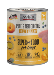 MAC's SUPER FOOD mit Pute, Heidelbeeren für Hunde 6 x 800 g 