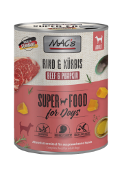 MAC's SUPER FOOD mit Rind, Kürbis für Hunde 6 x 800 g 