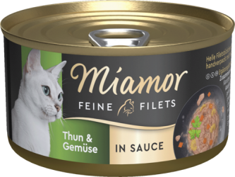 Miamor FEINE FILETS mit Thunfisch, Gemüse in Sauce für Katzen 24 x 85 g 