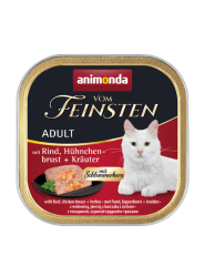 animonda VOM FEINSTEN mit Rind, Hähnchenbrust für Katzen 32 x 100 g 