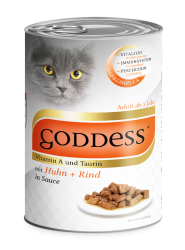 GODDESS mit Huhn, Rind für Katzen 10 x 415 g 
