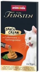 animonda VOM FEINSTEN SNACK CREAM mit Leberwurst, Gartengemüse für Katzen 6 x 15 g 
