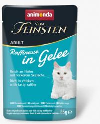 animonda VOM FEINSTEN Raffinesse in Gelee mit Huhn, Seelachs für Katzen 24 x 85 g 