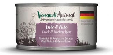 Venandi Animal mit Ente, Pute für Katzen 6 x 100 g 