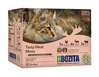 BOZITA mit Fleischmenü für Katzen  12 x 85 g 