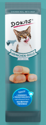 DOKAS HÜHNCHEN-ROLLE mit Rind für Katzen 32 x 10 g 