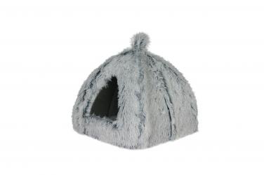 SILVIO DESIGN Katzenhöhle mit Plüsch ca. 40 x 40 x 35 cm in grau 