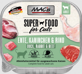MAC's Super Food mit Ente, Kaninchen und Rind für Katzen 16 x 100 g 