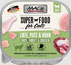 MAC's SUPER FOOD mit Ente, Pute und Huhn für Katzen 16 x 100 g 