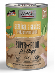 MAC's SUPER FOOD mit Geflügel, Gemüse für Hunde 6 x 800 g 