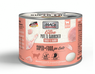 MAC's SUPER FOOD Kitten mit Pute, Kaninchen 6 x 200 g 
