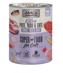 MAC's SUPER FOOD Kitten mit Pute, Rind und Ente 6 x 800 g 