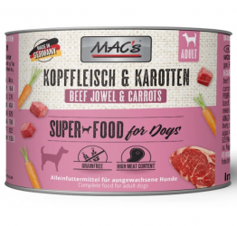MAC's SUPER FOOD mit Kopffleisch, Karotten für Hunde 6 x 200 g 