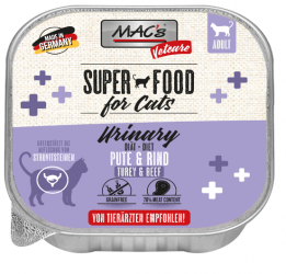 MAC's SUPER FOOD Urinary mit Pute und Rind für Katzen 16 x 100 g 