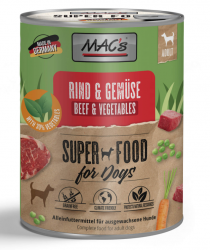 MAC's SUPER FOOD mit Rind, Gemüse für Hunde 6 x 800 g 