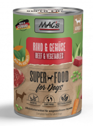 MAC's SUPER FOOD mit Rind, Gemüse für Hunde 6 x 400 g 