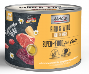 MAC's SUPER FOOD mit Rind, Wild für Katzen 6 x 200 g 