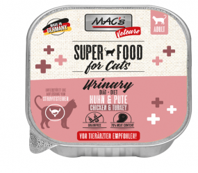 MAC's SUPER FOOD Urinary mit Huhn, Pute für Katzen 16 x 100 g 