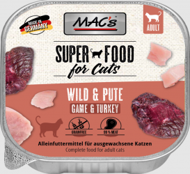 MAC's SUPER FOOD mit Wild, Pute für Katzen 16 x 100 g 