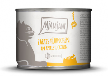 MjAMjAM mit Hühnchen an Apfelstückchen für Katzen 6 x 200 g 