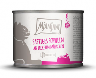 MjAMjAM saftiges Schwein an leckerem Möhrchen für Katzen 6 x 200 g 