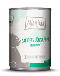 MjAMjAM saftigem Hühnchen, Brokkoli für Katzen 6 x 400 g 