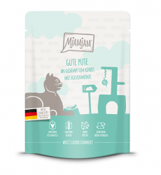 MjAMjAM mit Pute an gedämpften Kürbis für Katzen 6 x 300 g 