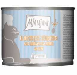 MjAMjAM mit Huhn, gedämpftem Kürbis an Soße für Katzen 6 x 185 g 